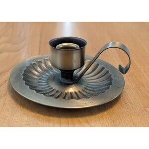 Vintage Homco Brass Coated Candle Stick Holder W/ Finger Loop